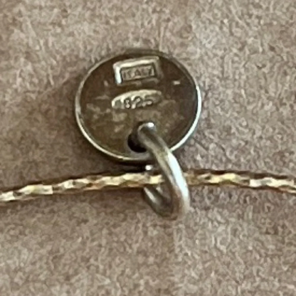 925 Bracelet Italy Glittery Silver and Gold Plated 6”